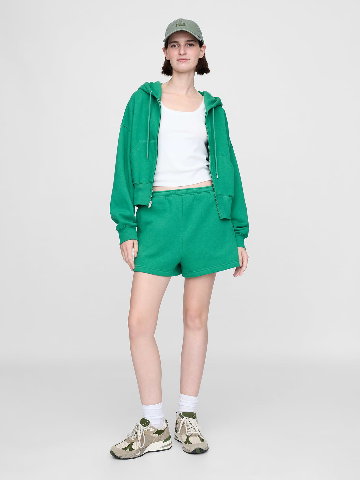 VintageSoft Wedge Zip Hoodie - Irish clover green
