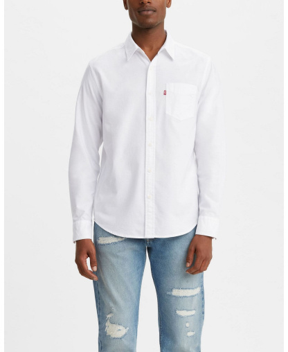 Levi's Men's Classic Pocket Regular-Fit Long-Sleeve Shirt - White