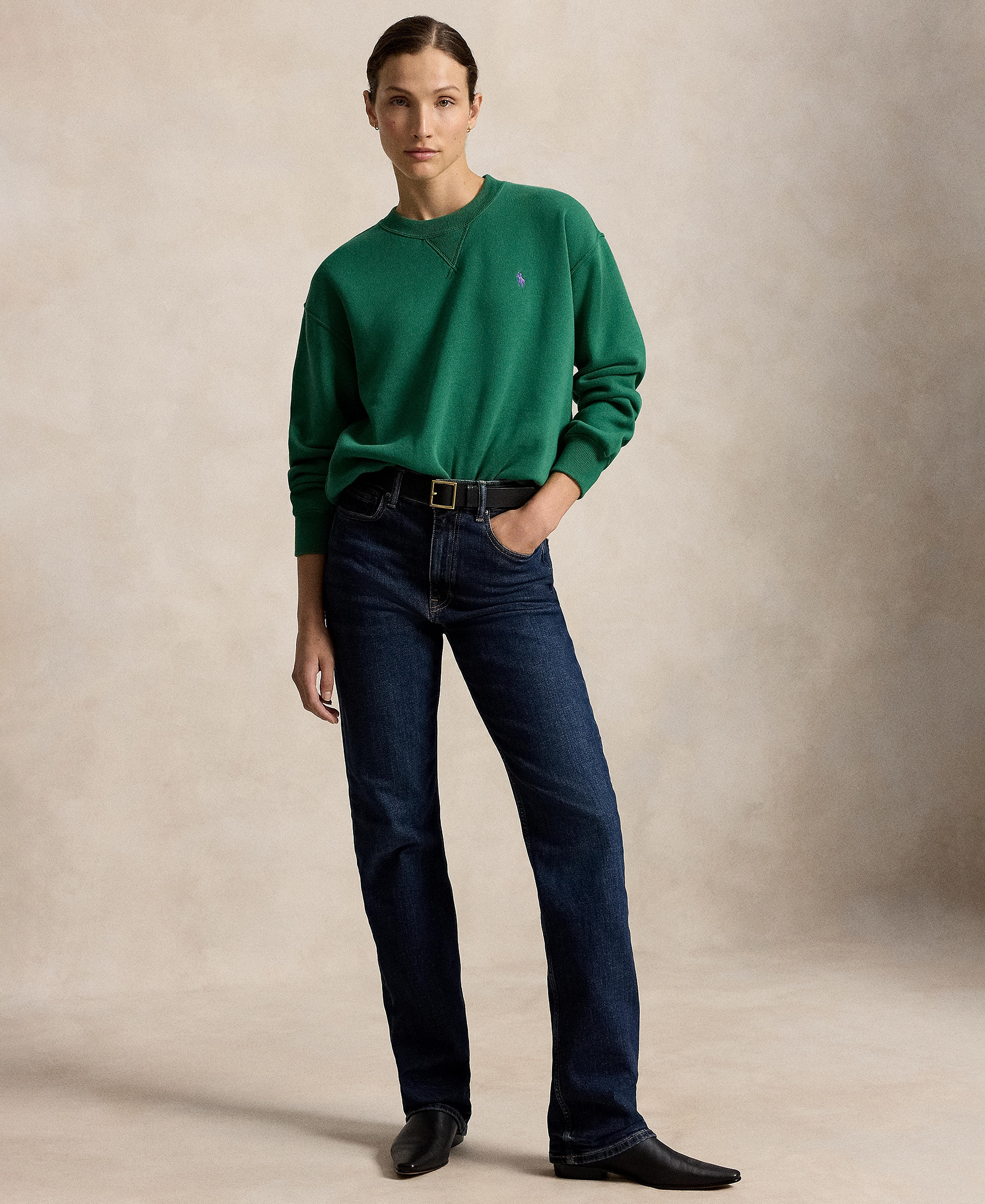 Polo Ralph Lauren Women's Lightweight Fleece Crew Neck Sweatshirt - Bush Green