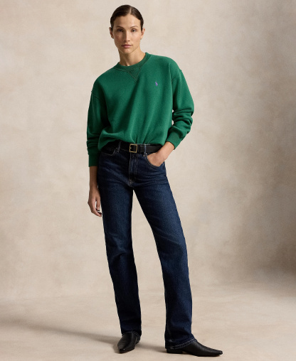 Polo Ralph Lauren Women's Lightweight Fleece Crew Neck Sweatshirt - Bush Green