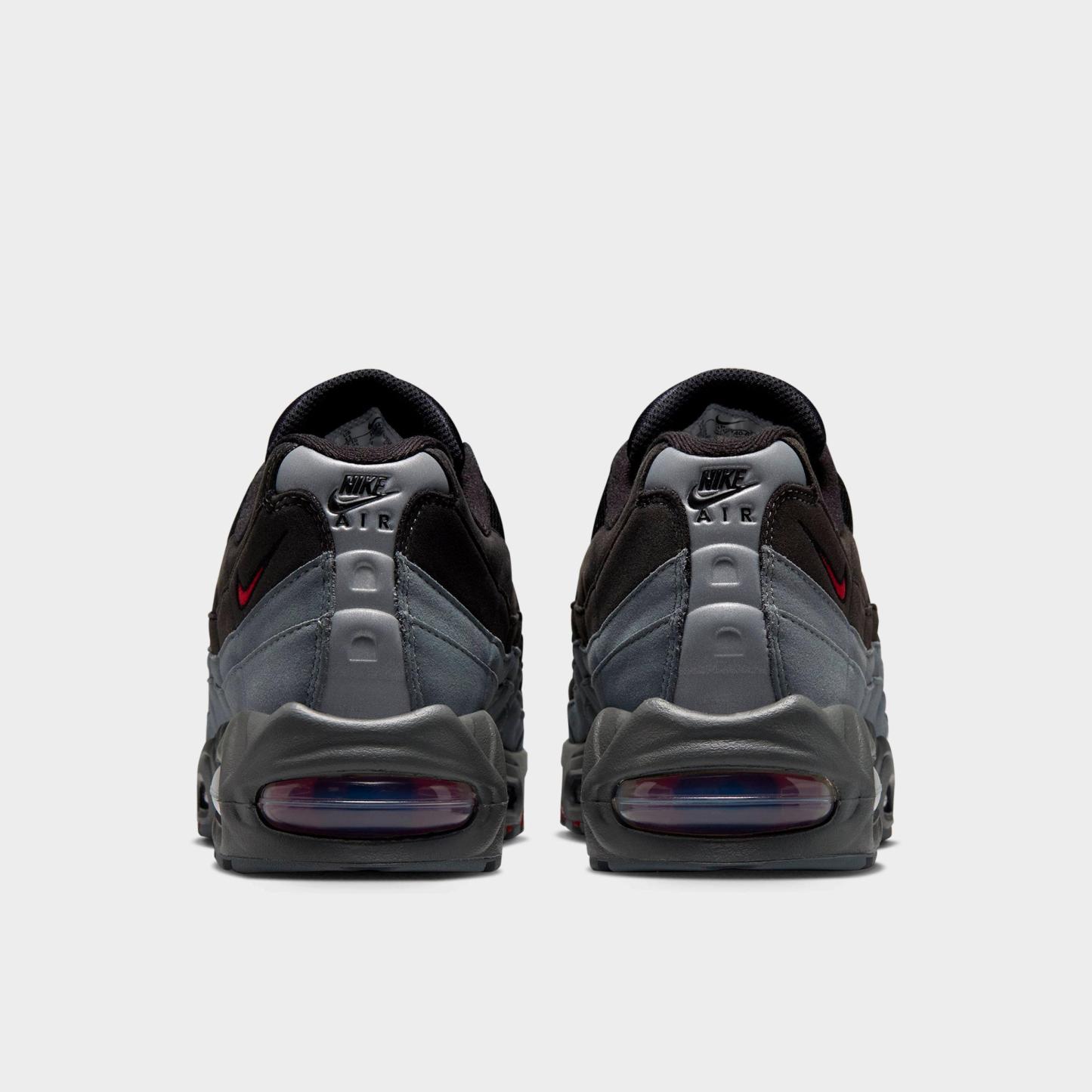Men's Nithtke Air Max 95 Big Bubble Scorpion Casual Shoes - Part 1 - Black/Smoke Grey/Dark Smoke Grey/Tough Red - Back view
