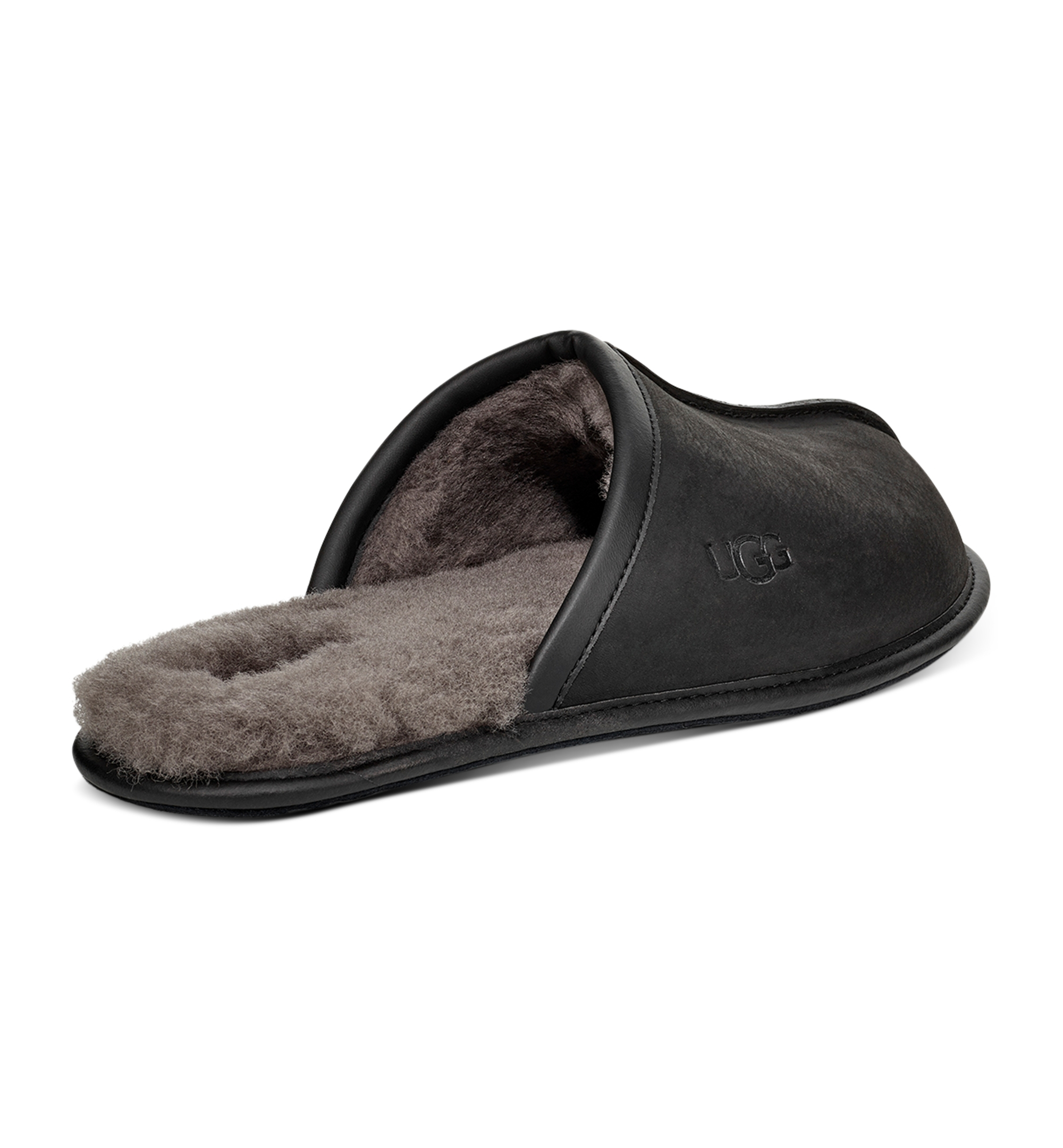 UGG® Men's Scuff Leather Slippers - Black