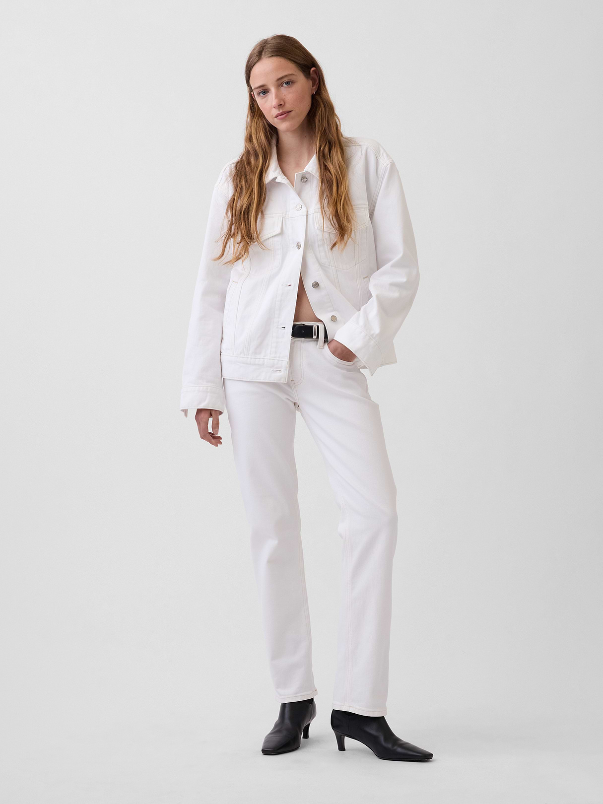 Oversized Icon Denim Jacket - Fresh white