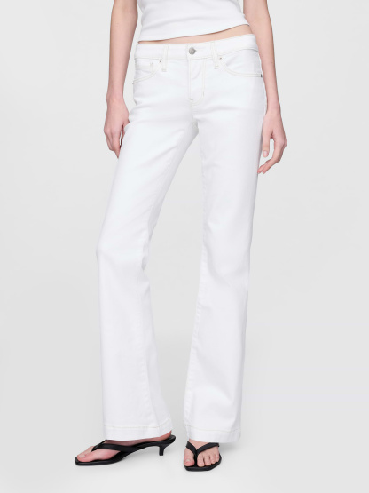 Low Rise Long & Lean Split-Hem Jeans - Optic white
