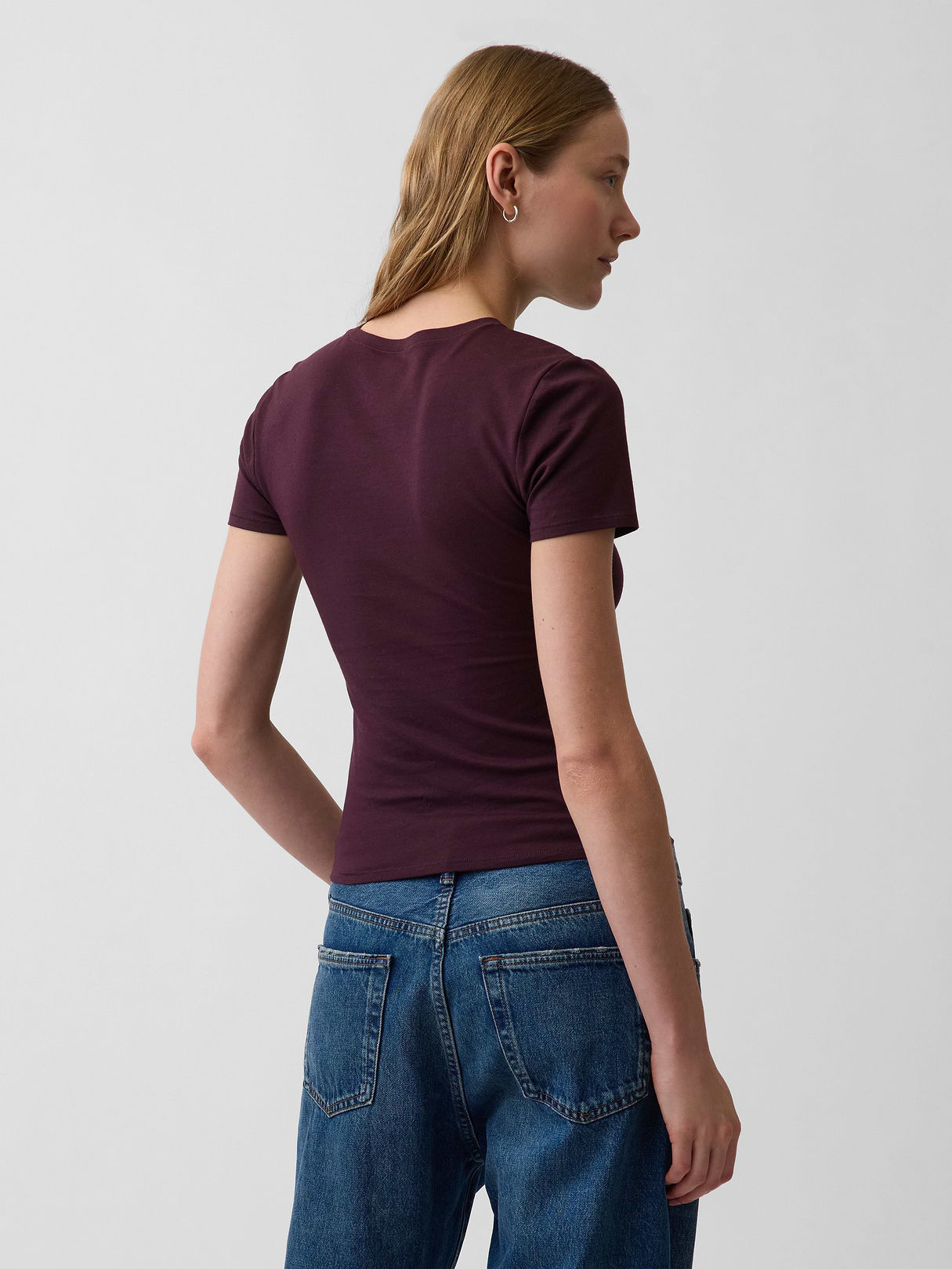 CloseKnit Jersey T-Shirt - Burgundy bordeaux