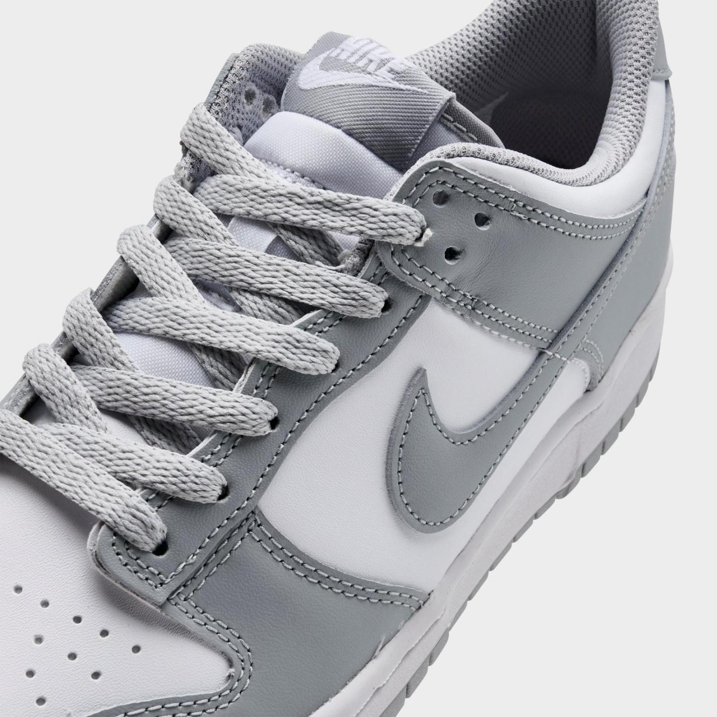 Big Kids' Nike Dunk Low Casual Shoes - White/Light Smoke Grey/White