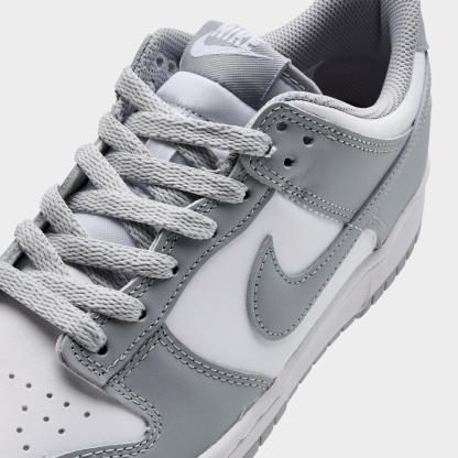 Big Kids' Nike Dunk Low Casual Shoes - White/Light Smoke Grey/White