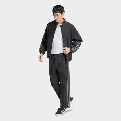 Men's adidas Stadium Loose Fit Denim Track Jacket - Black