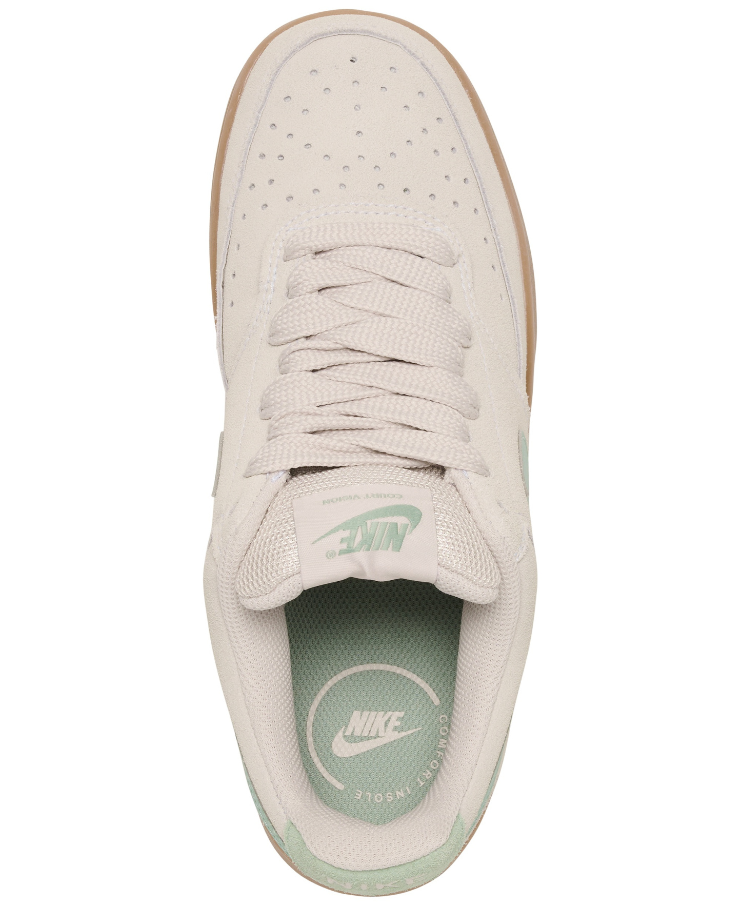 Nike Women's Court Vision Low Casual Sneakers from Finish Line - White, Steam, Gum
