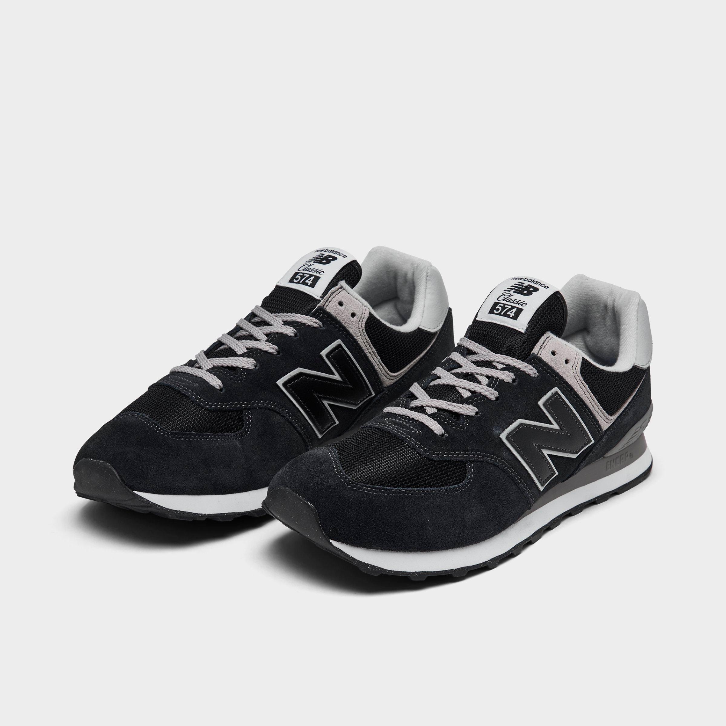 Men's New Balance 574 Core Casual Shoes - Black/White - view 2