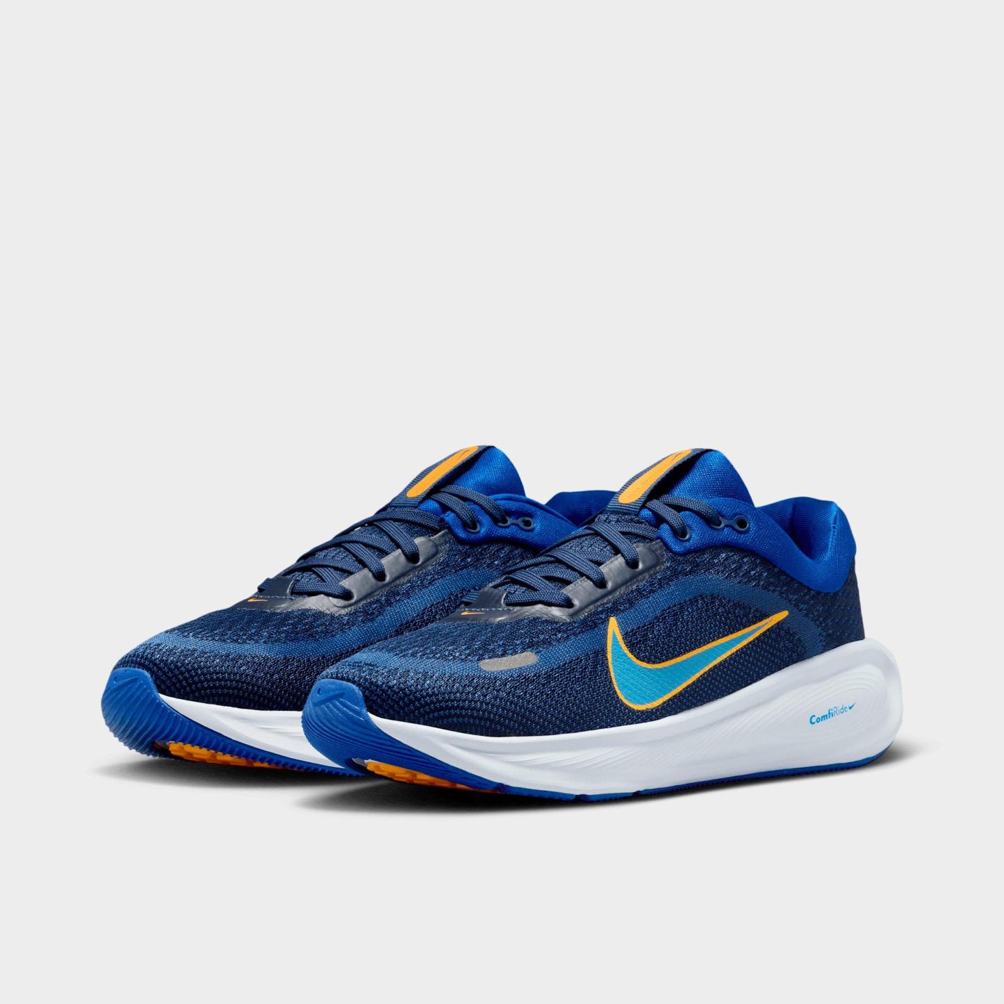 Big Kids' Nithtke Stellar Ride Running Shoes - Old Royal/Mystic Navy/Laser Orange/University Blue - Both shoes facing left