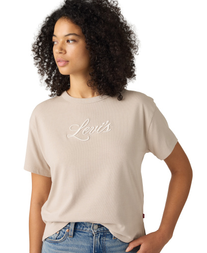 Levi's Women's Vintage Relaxed-Fit T-Shirt - Corded Script Logo Chateau Gray