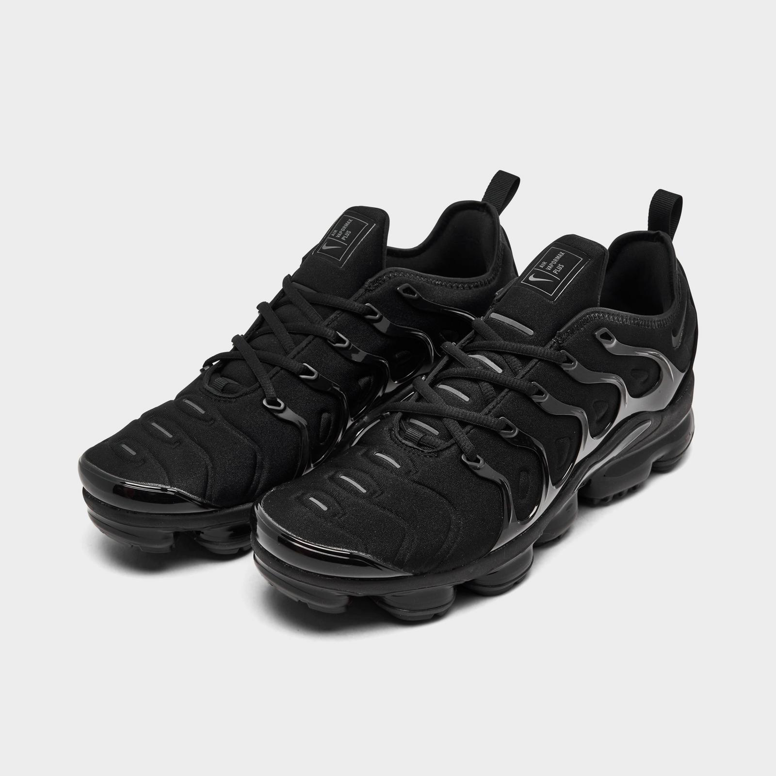Men's Nike Air VaporMax Plus Running Shoes - Black/Black/Dark Grey