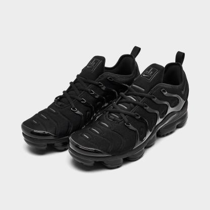 Men's Nike Air VaporMax Plus Running Shoes - Black/Black/Dark Grey