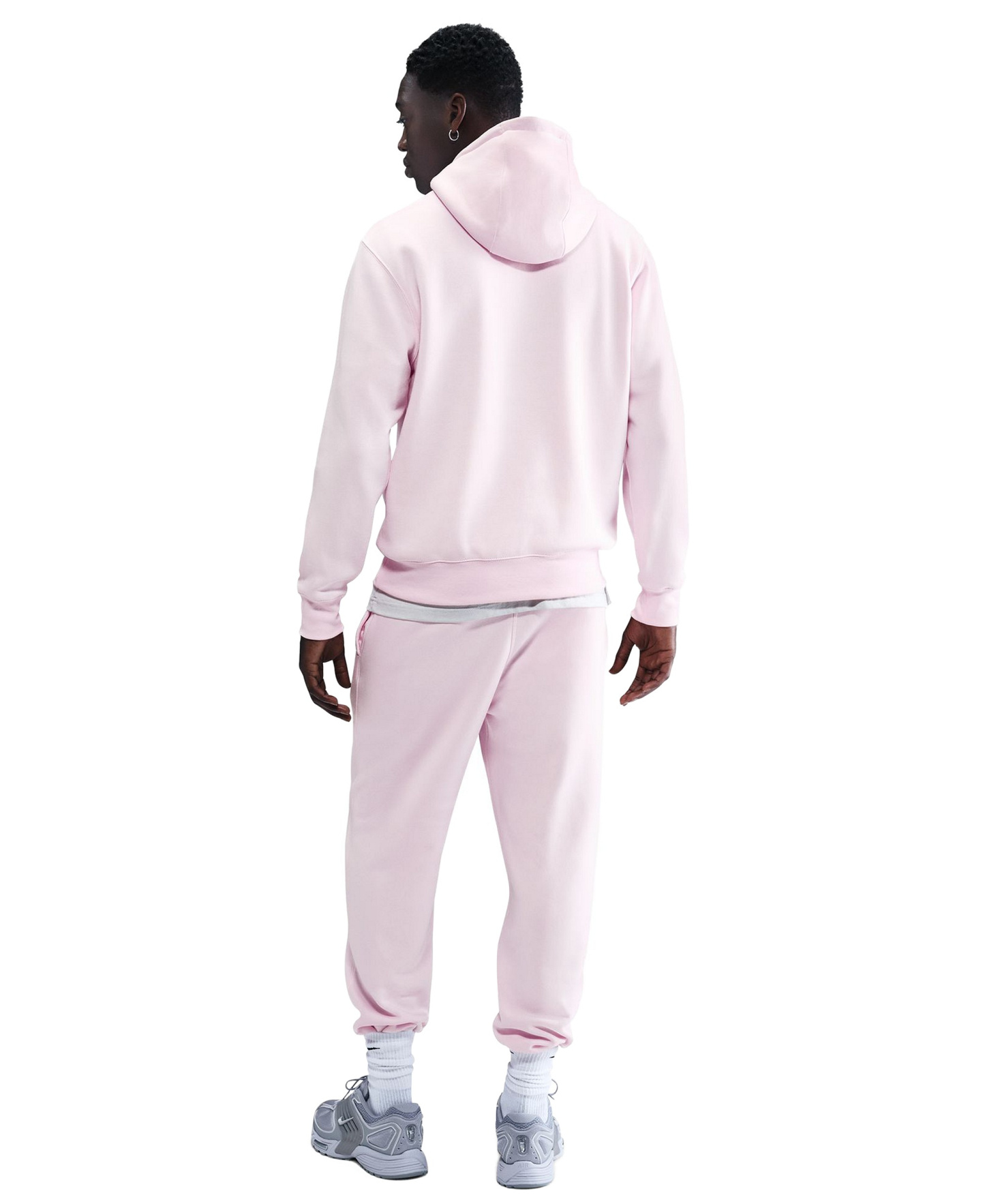 Nike Men's Club Pullover Fleece Hoodie Logo - Pink Foam/White