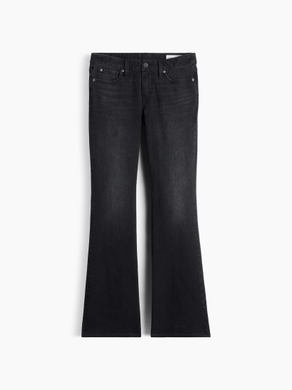 Low Rise Long & Lean Split-Hem Jeans - Black wash