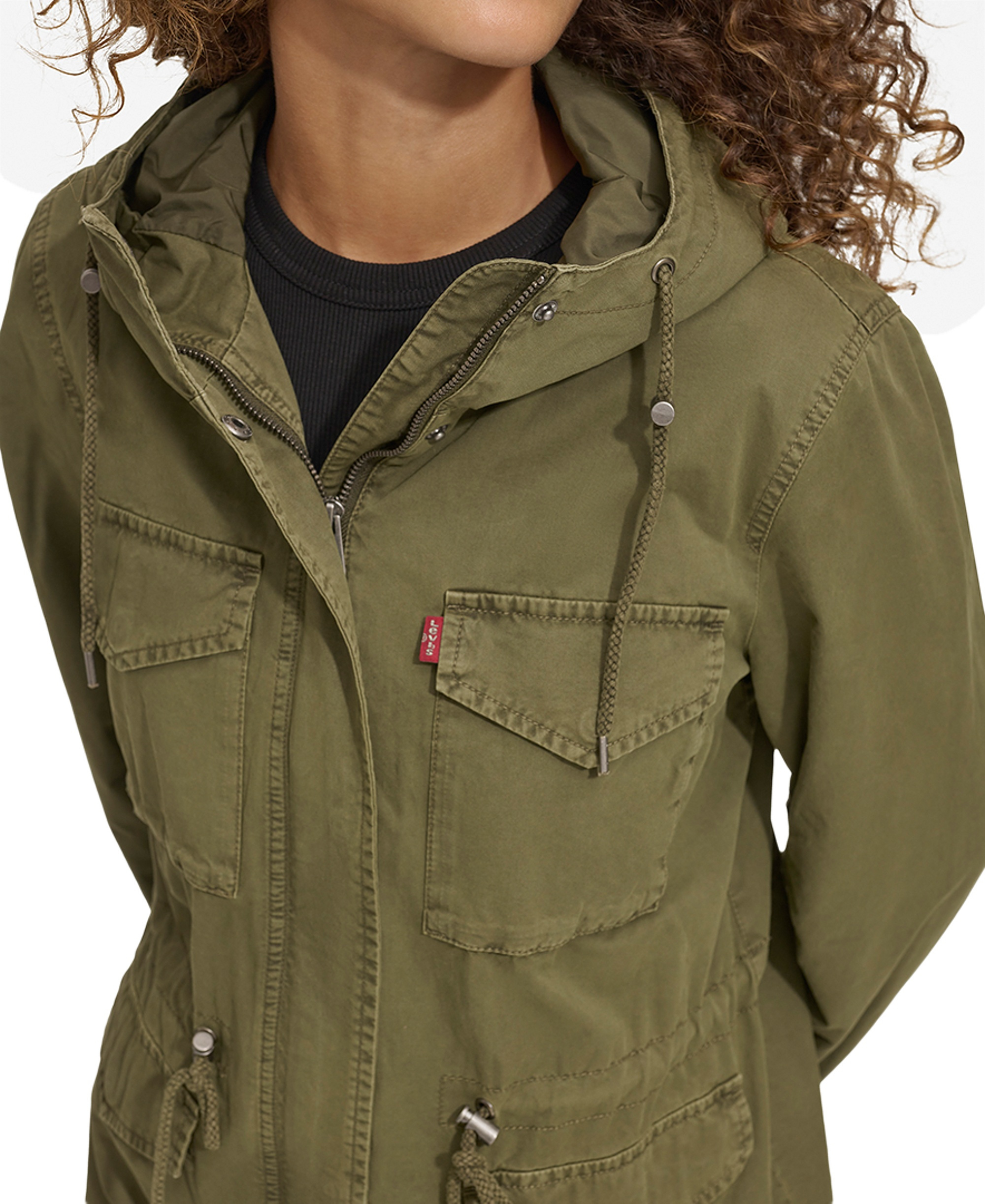 Levi's Women's Lightweight Washed Cotton Military Jacket - Olive Night