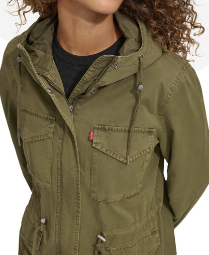Levi's Women's Lightweight Washed Cotton Military Jacket - Olive Night