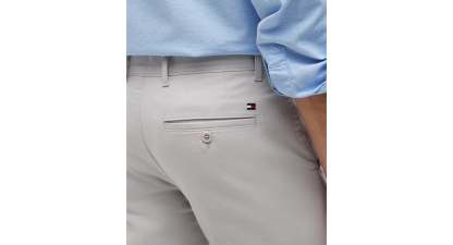 Tommy Hilfiger Men's Slim-Straight Fit Stretch Chino Pants - October Grey