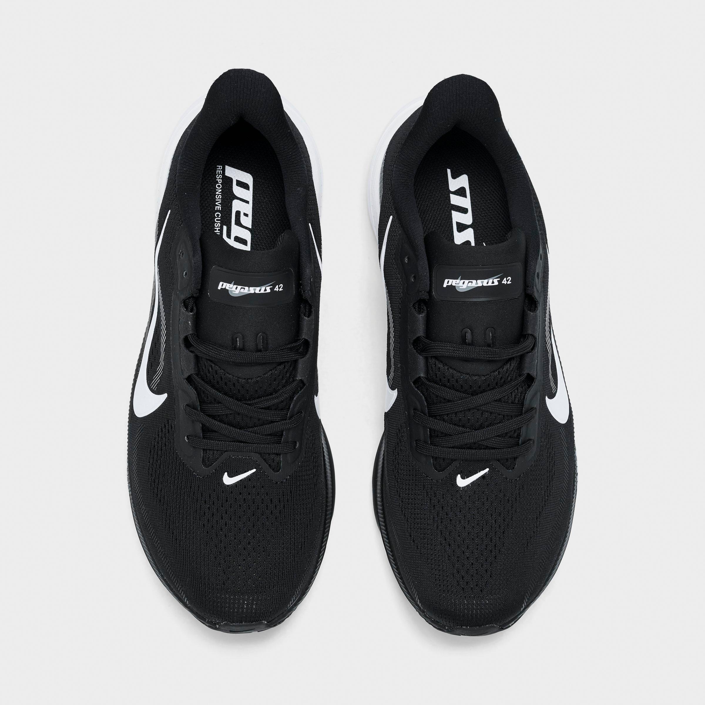 Men's Nithtke Pegasus 42 Running Shoes - Part 1 - Black/Photon Dust/White - Top view