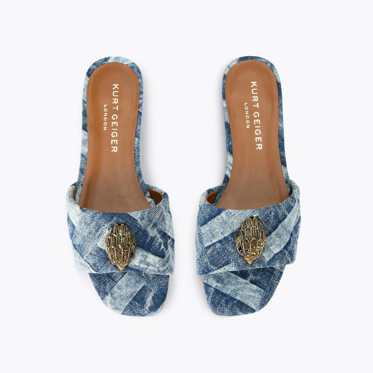Kurt Geiger London Kensington Flat Sandal - Blue - view 3