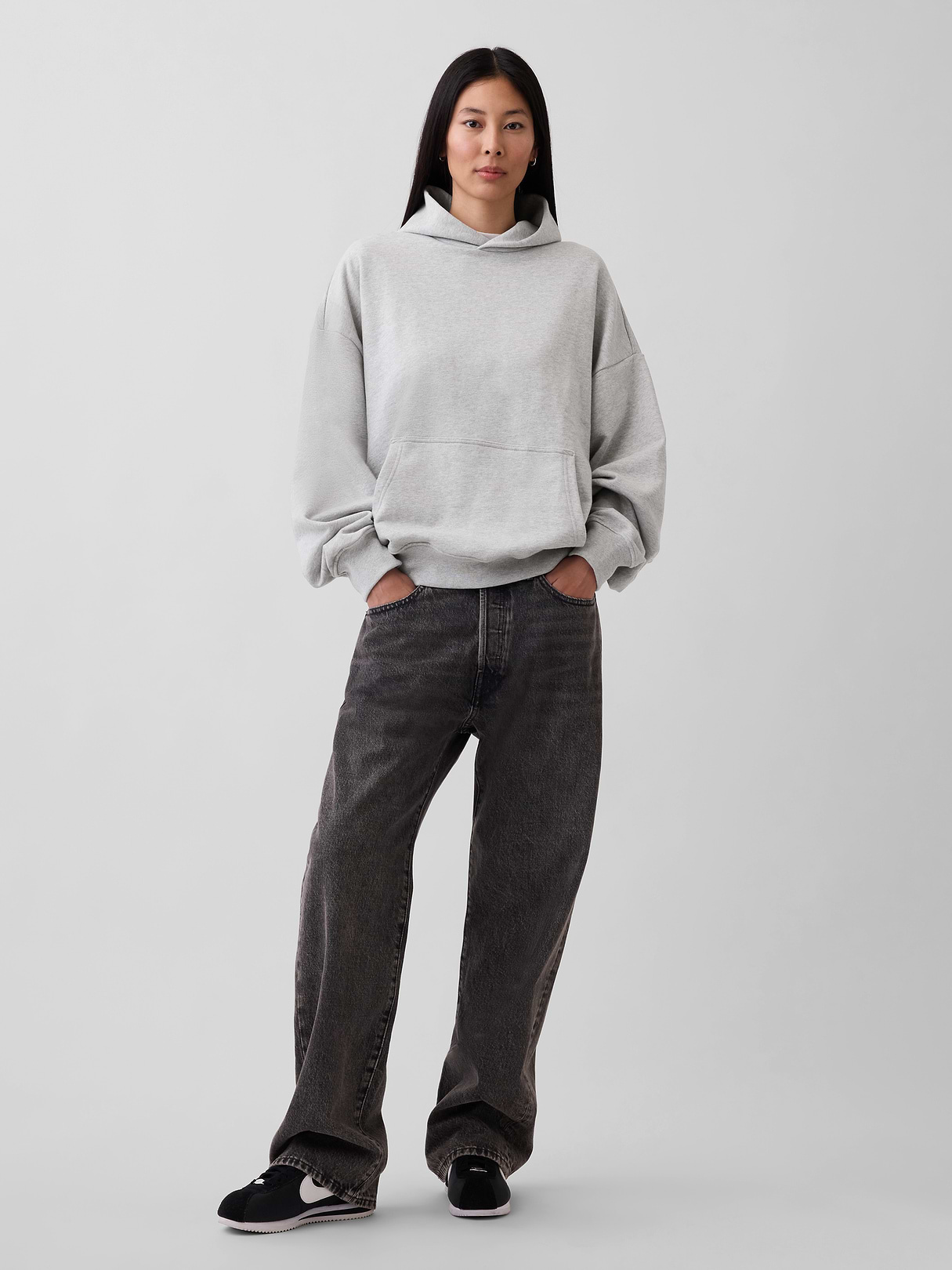Adult Heavyweight Oversized Hoodie - Light heather grey