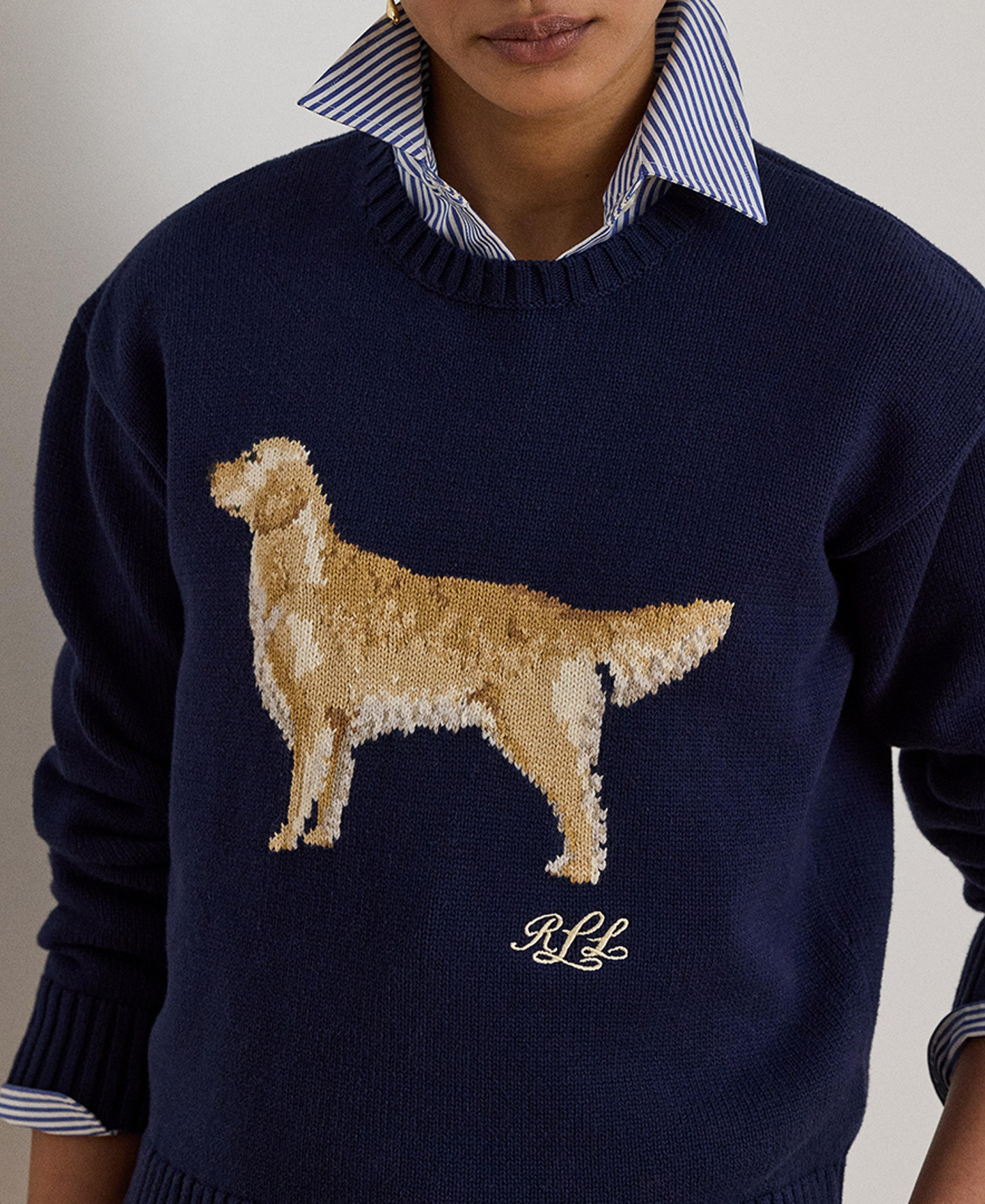 Lauren Ralph Lauren Women's Cotton Dog Sweater - Refined Navy Multi