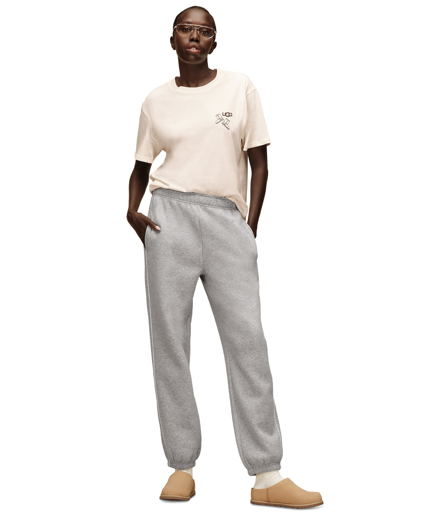 UGG® Women's Classic Fleece Pull-On Sweatpants - Grey Heather