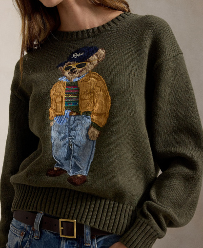 Polo Ralph Lauren Women's Cotton Crewneck Sweater - Marled Olive