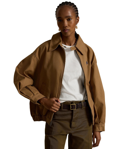 Polo Ralph Lauren Women's Long-Sleeve Bomber Jacket - Tan