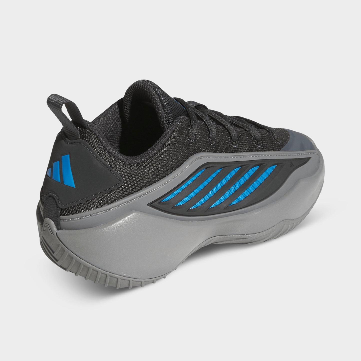 Big Kids' adidas Believe That 1 Basketball Shoes - Grey Three/Carbon/Lucid Ray Blue - Back view