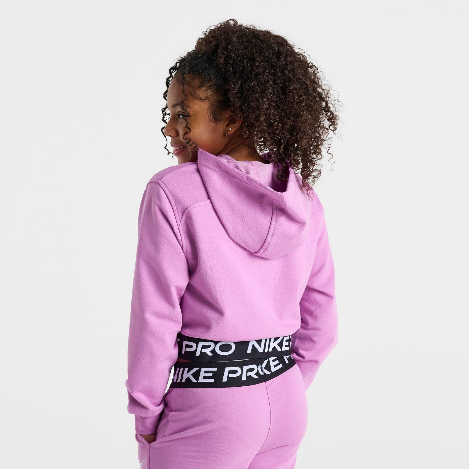 Girls' Big Kids' Nike Pro Fleece Dri-FIT Full-Zip Hoodie - Light Magenta/Light Magenta/Black/White