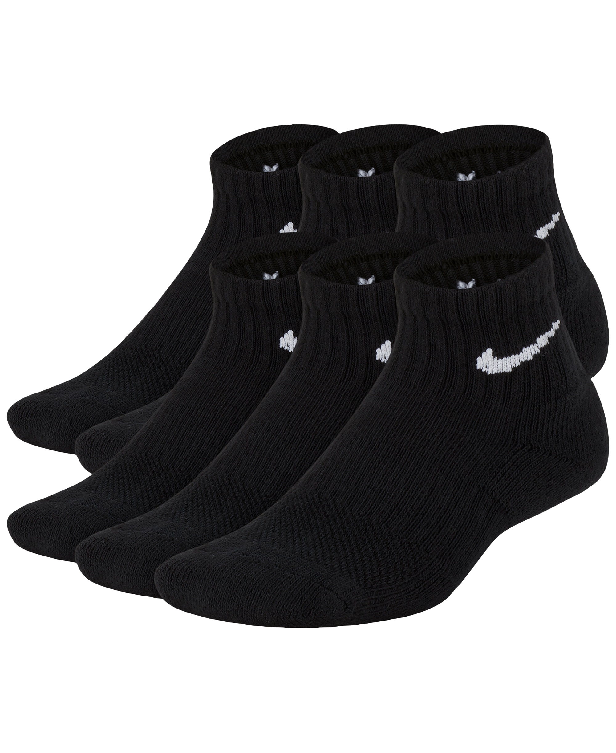 Nike Big Kids' Cushioned Ankle Socks, 6 Pairs - Black