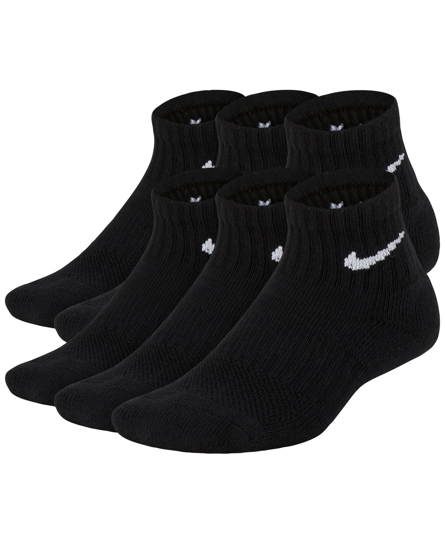 Nike Big Kids' Cushioned Ankle Socks, 6 Pairs - Black