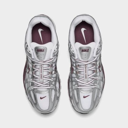 Women's Nike P-6000 Casual Shoes - White/Metallic Silver/Black/Tattoo