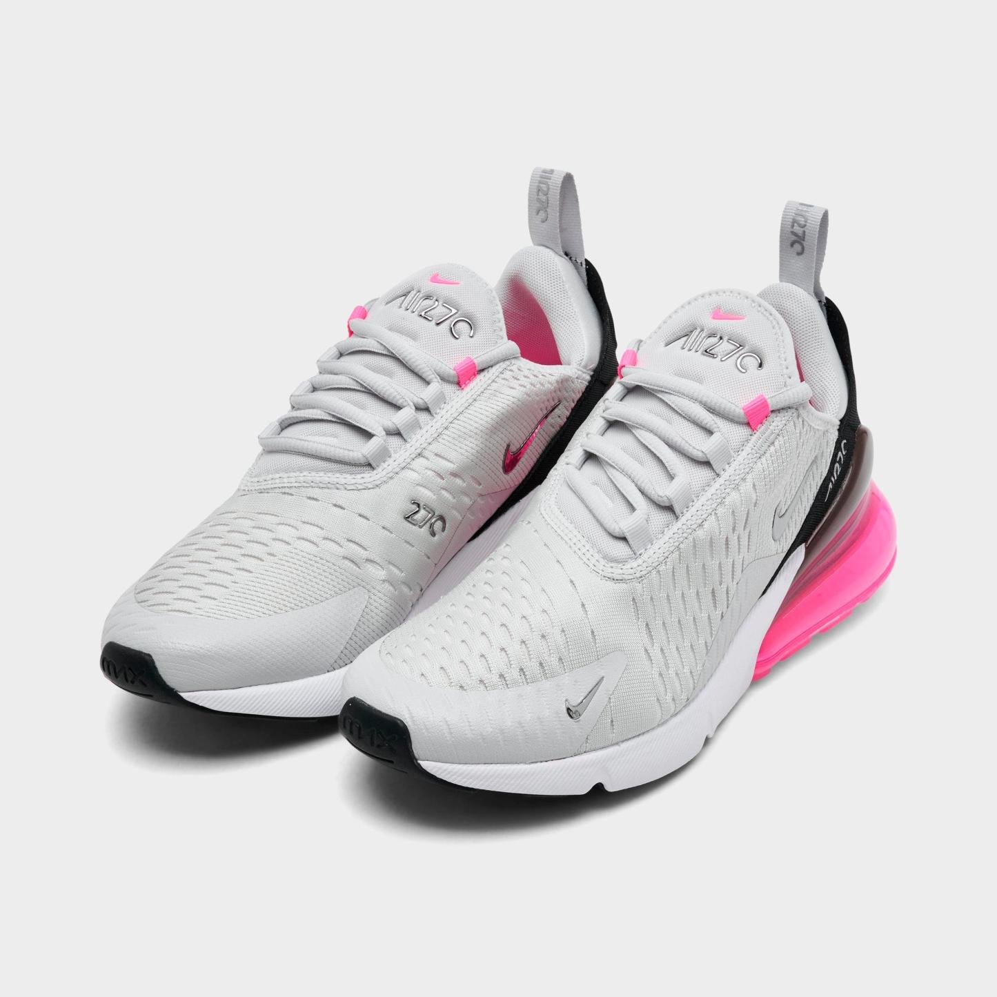 Women's Nithtke Air Max 270 Casual Shoes - Part 1 - Photon Dust/Metallic Silver/Hyper Pink - Both shoes facing left