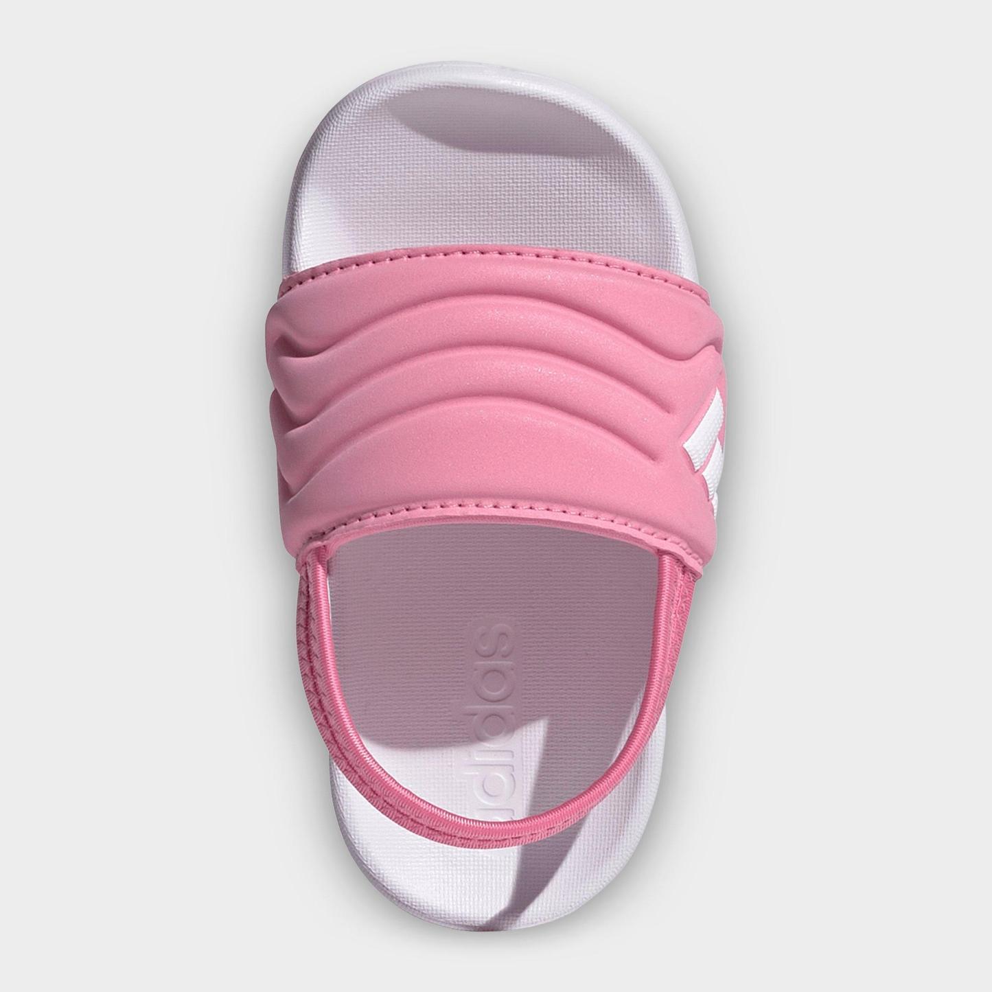 Kids' Toddler adidas adilette Estrap 2.0 Slide Sandals - Bliss Pink/Cloud White/Bliss Pink - Top view