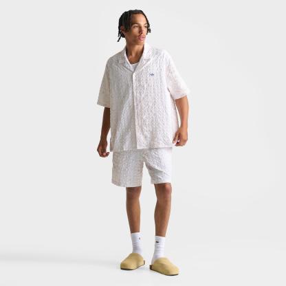 Men's adidas Originals Summer Glow Printed Seersucker Resort Shirt - Off White