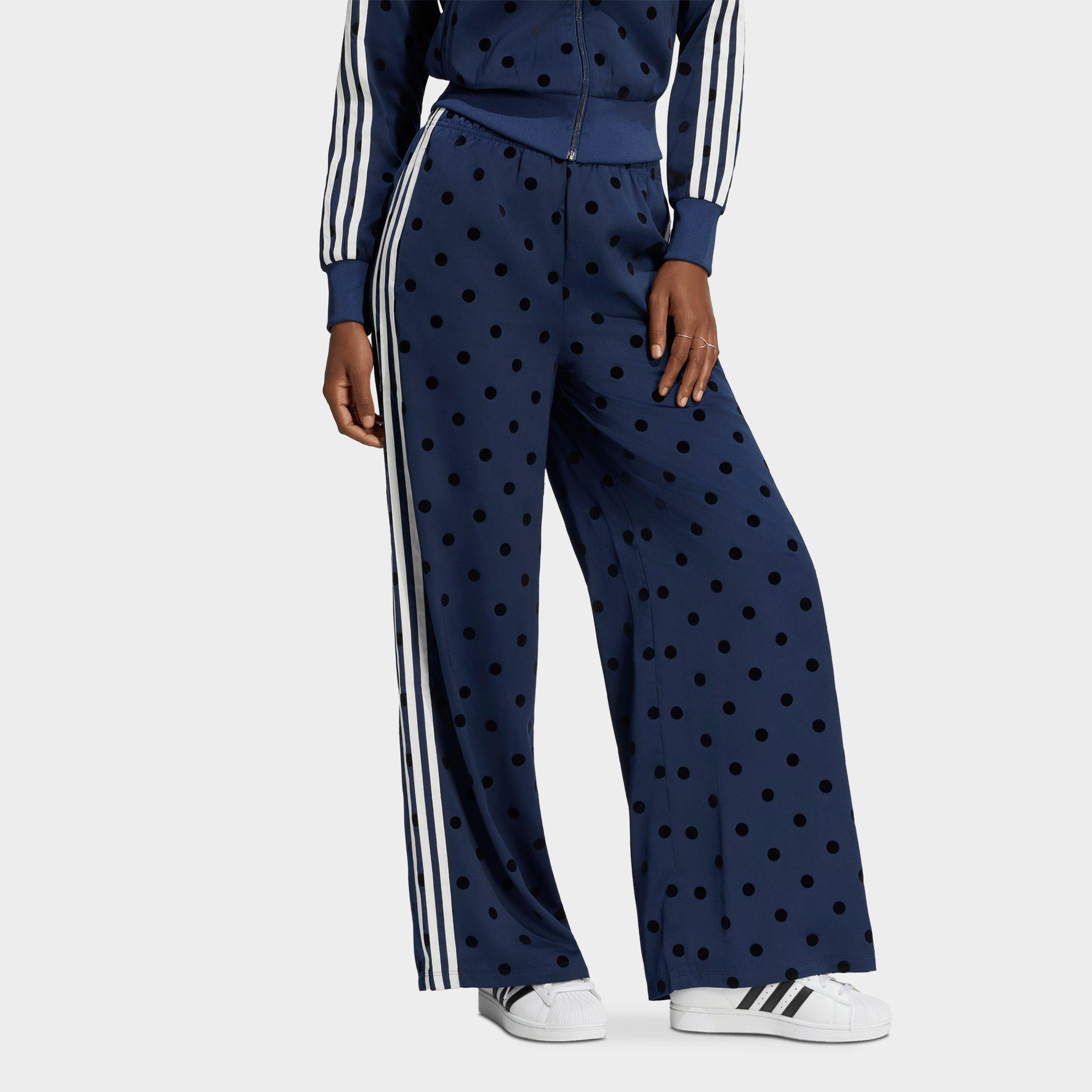 Women's adidas Originals Firebird Polka Dot Satin Wide-Leg Track Pants - Night Indigo