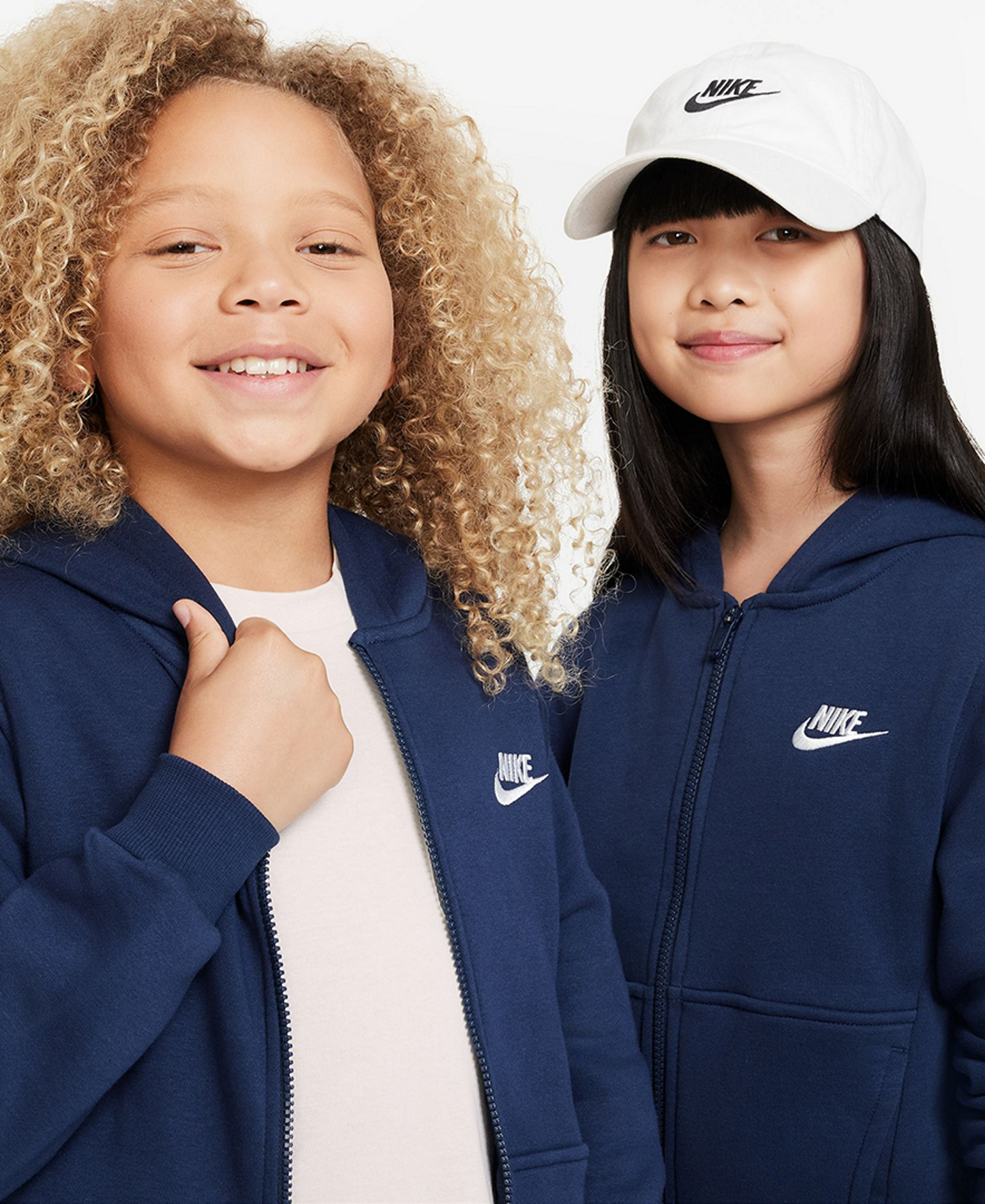 Nike Boys' and Girls' 7-20 Sportswear Club Fleece Full-Zip Hoodie - Midnight/Navy