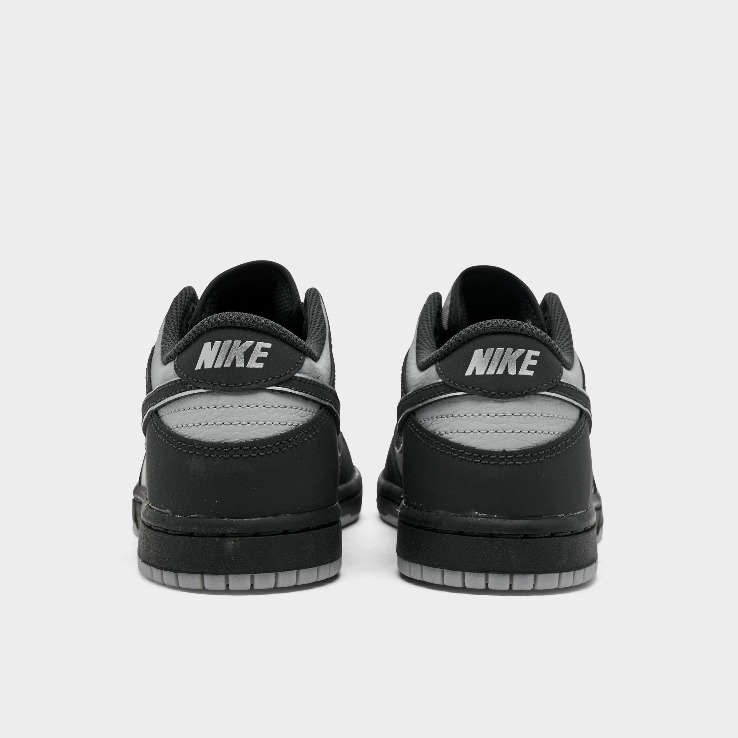 Little Kids' Nithtke Dunk Low Casual Shoes - Anthracite/Anthracite/Light Smoke Grey - Back view