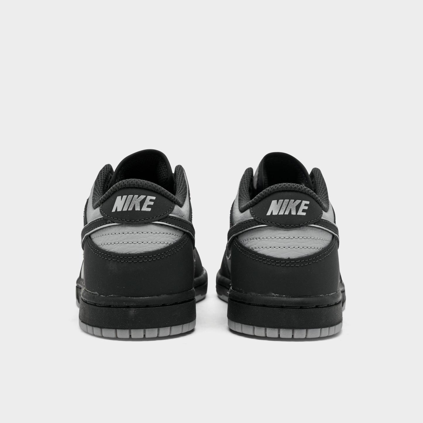 Little Kids' Nithtke Dunk Low Casual Shoes - Anthracite/Anthracite/Light Smoke Grey - Back view