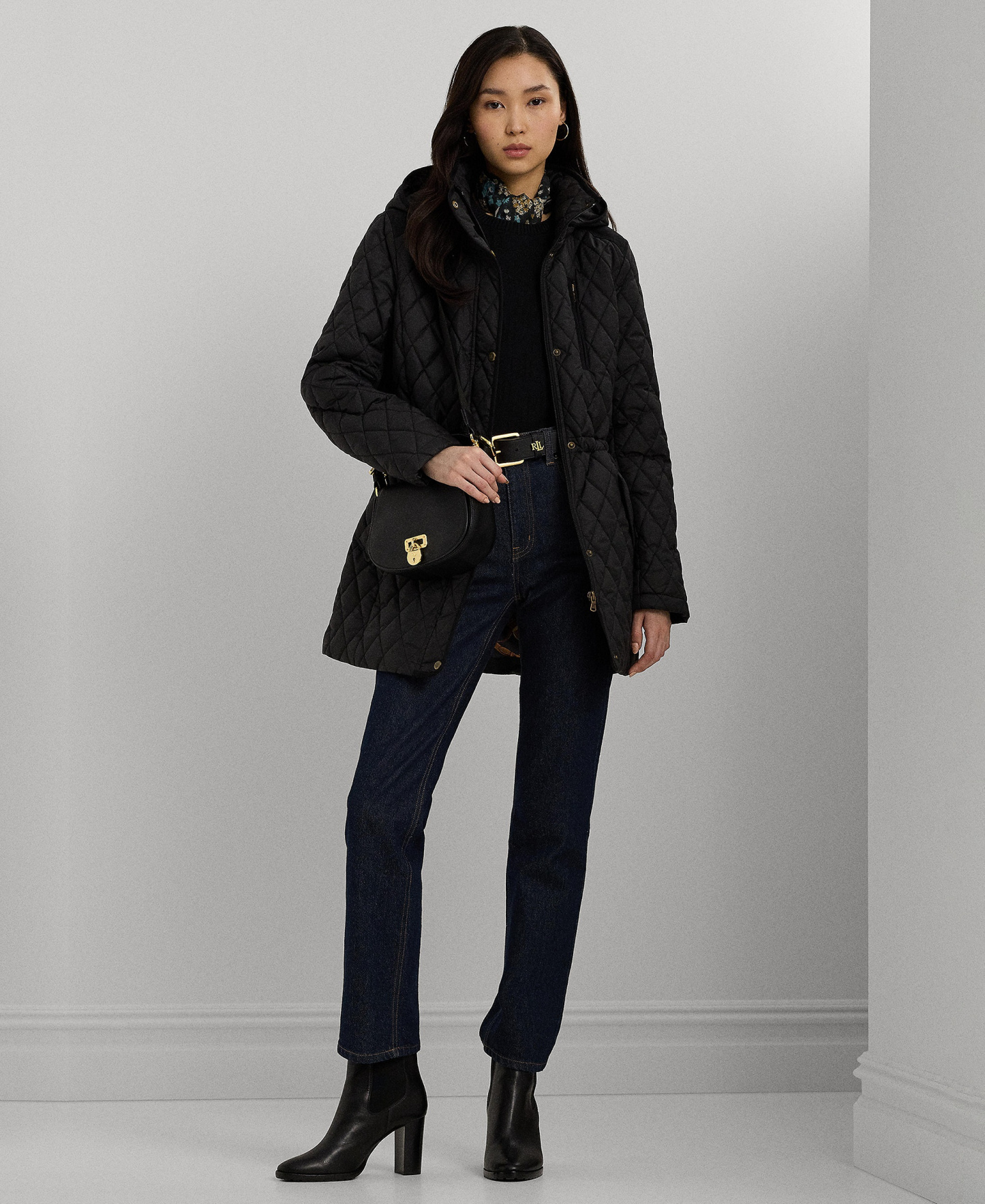 Lauren Ralph Lauren Women's Hooded Anorak Quilted Coat, Created for Macy's - Black