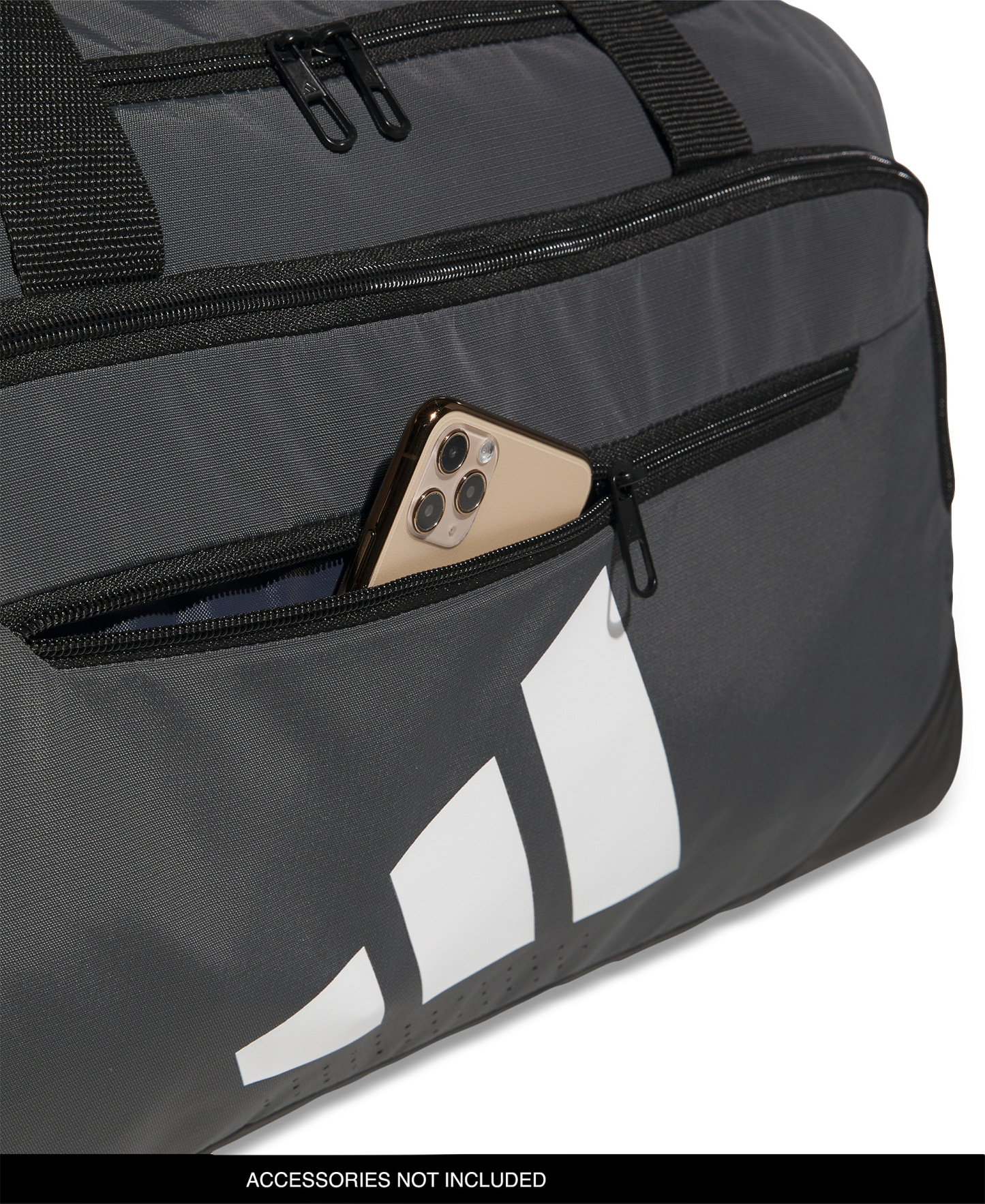 adidas Men's Medium Defender Logo Duffel Bag - Team Dark Gray