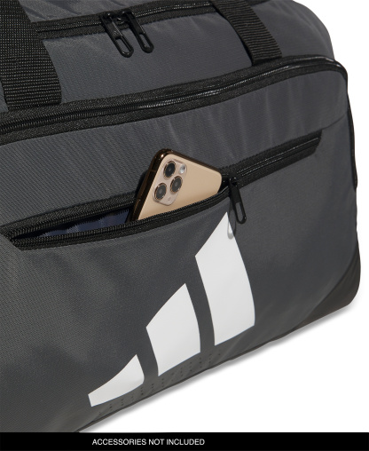 adidas Men's Medium Defender Logo Duffel Bag - Team Dark Gray