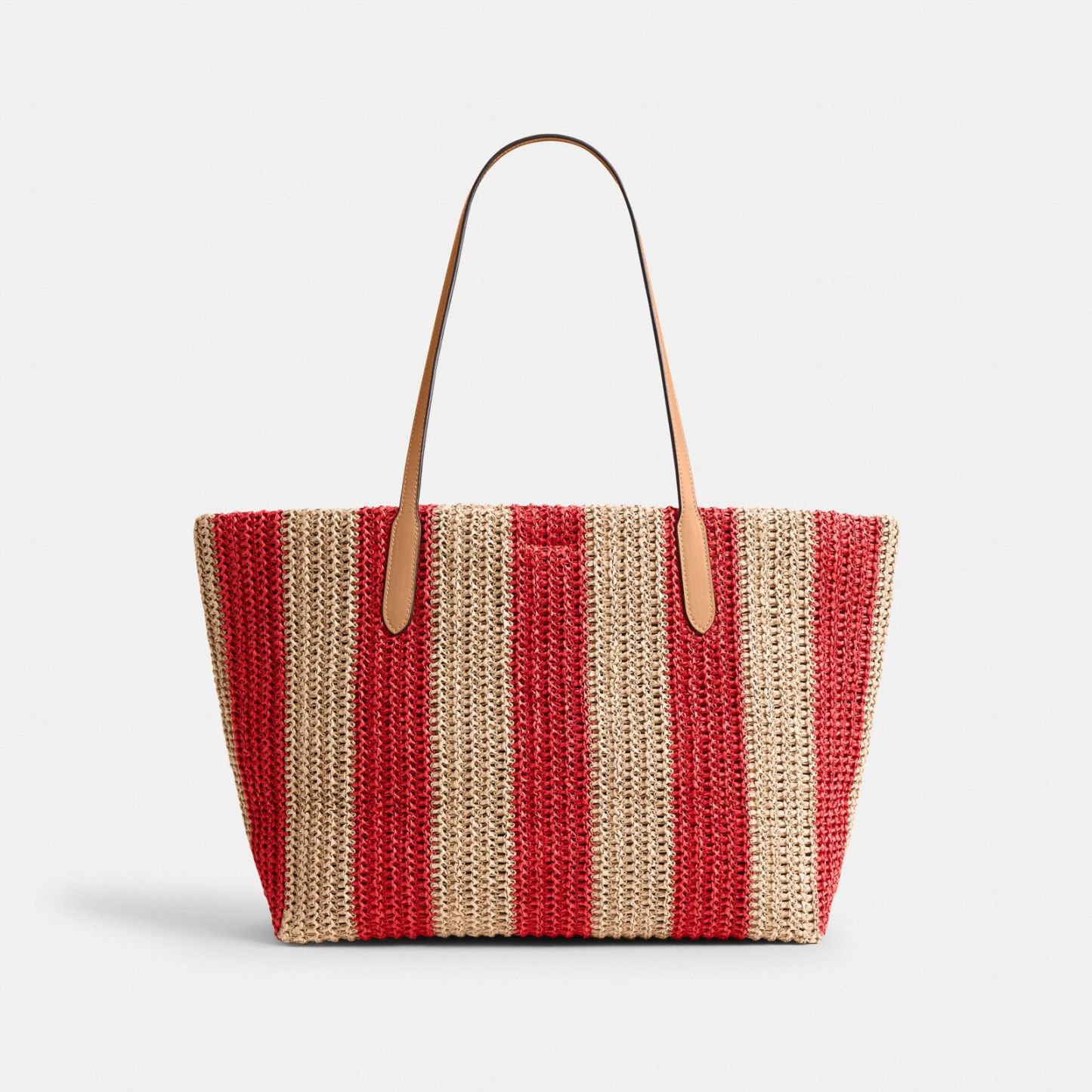 City Tote Bag With Stripes And Charm - Gold/Red/Tan - view 6