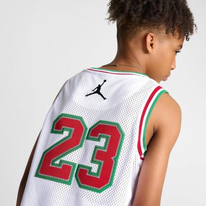Big Kids' Jordan Basketball Jersey - White/Red/Green - view 6
