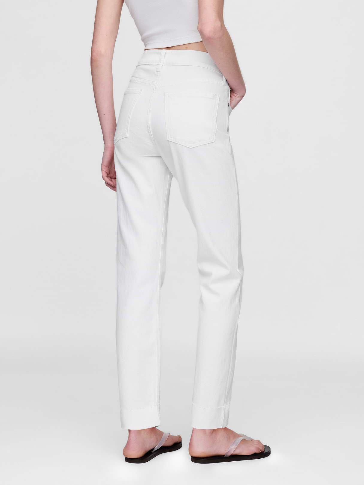 High Rise '90s Slim Straight Jeans - Optic white