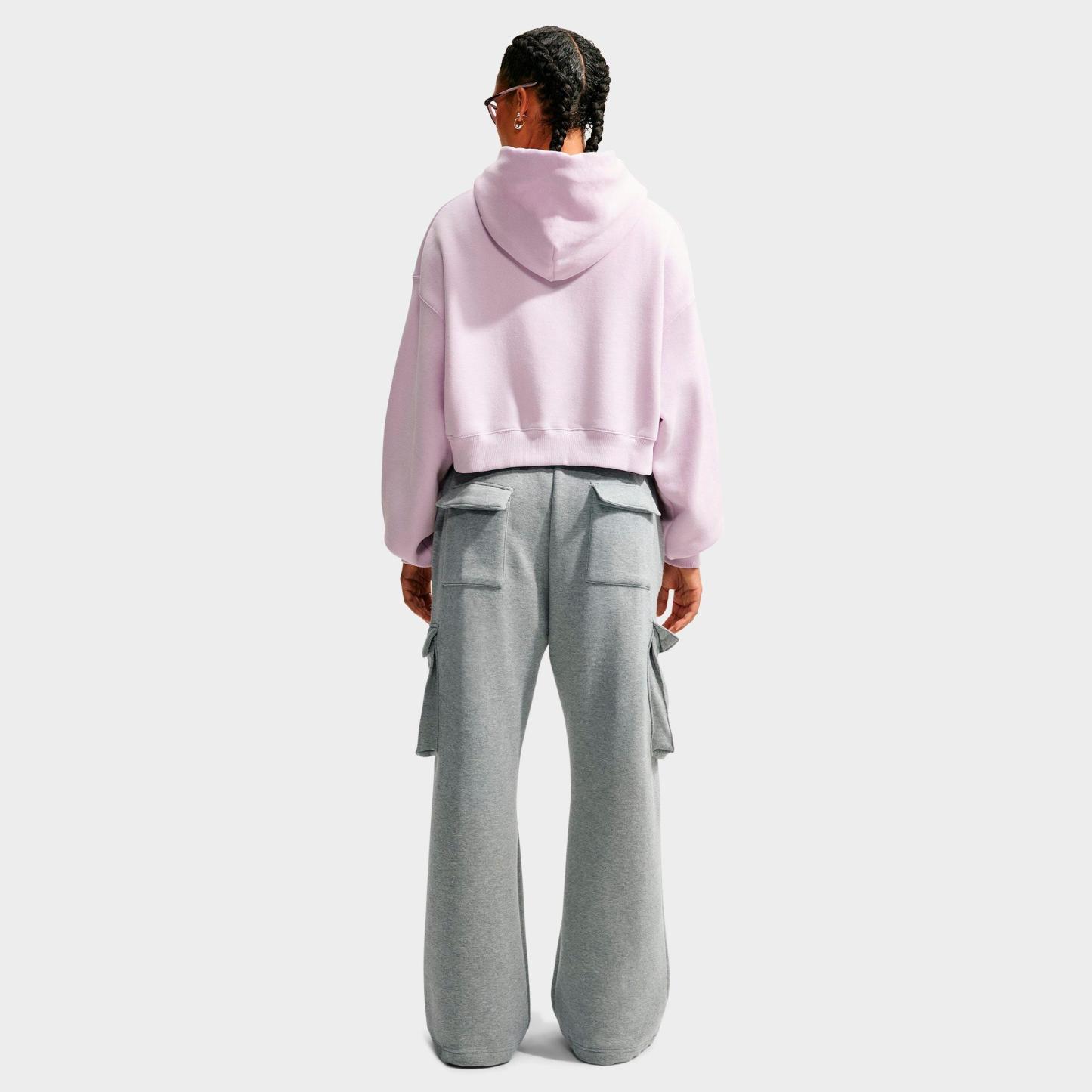 Women's Nithtke Studio Fleece Medium-Weight Oversized Cropped Full-Zip Hoodie - Bleached Lilac/Sail