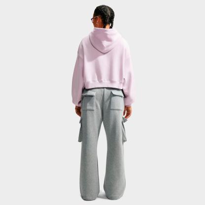 Women's Nithtke Studio Fleece Medium-Weight Oversized Cropped Full-Zip Hoodie - Bleached Lilac/Sail